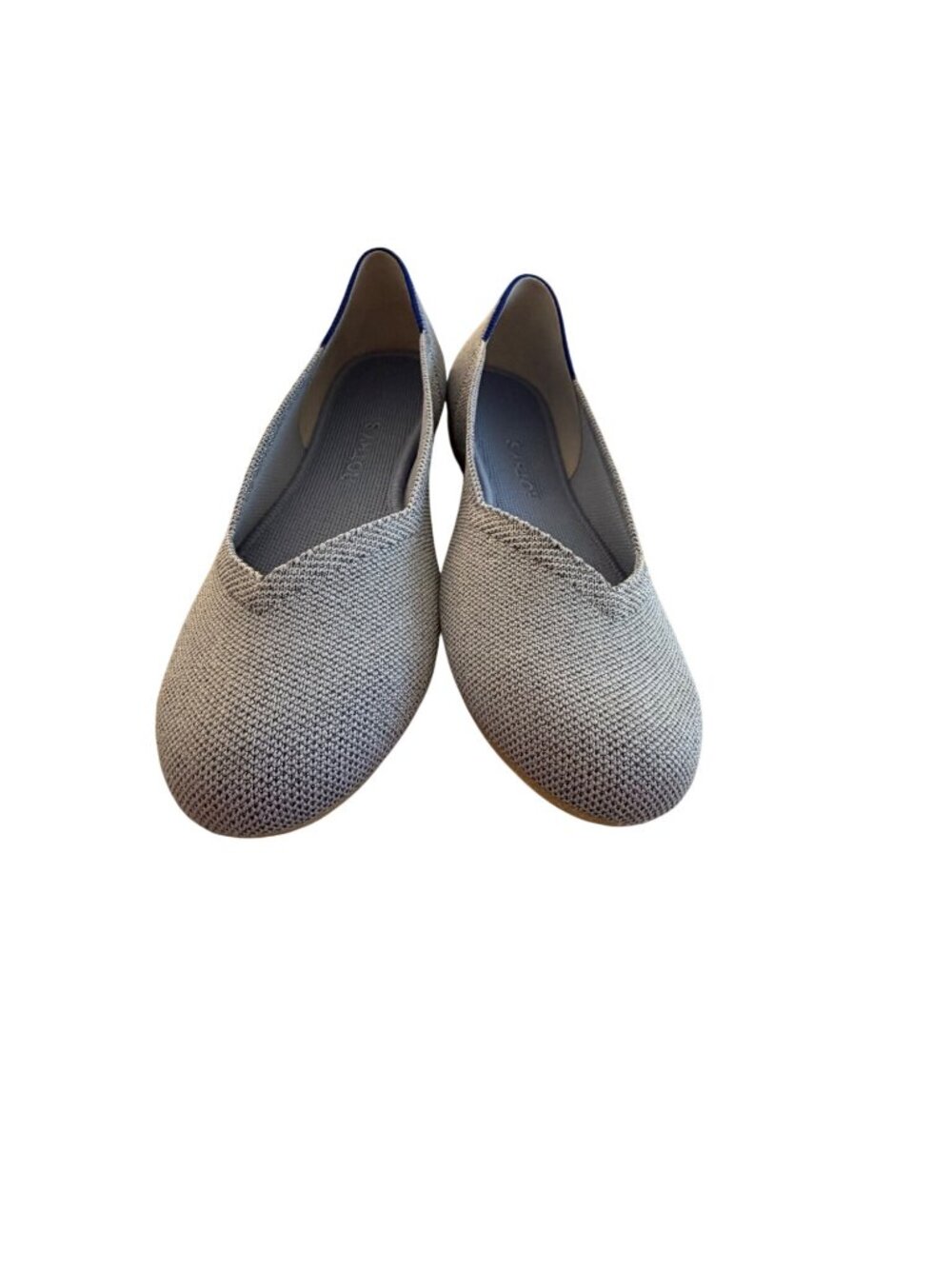 Rothys Womens Rounded-toe Ballet Flats Size 9 Wide Light Blue Metallic Sparkle - Picture 10 of 11